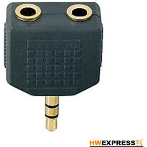 HWEXPRESS Wholesale 5 X New Black GOLD Plated Jack Plug Headphone Splitter Adaptor Adapter 3.5mm