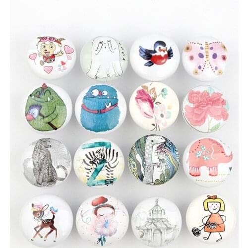 JD Brand Rural Acme Nordic Style Ceramic Single Round K Wardrobe Kitchen Garden Door Handle Modern Cabinet Handle