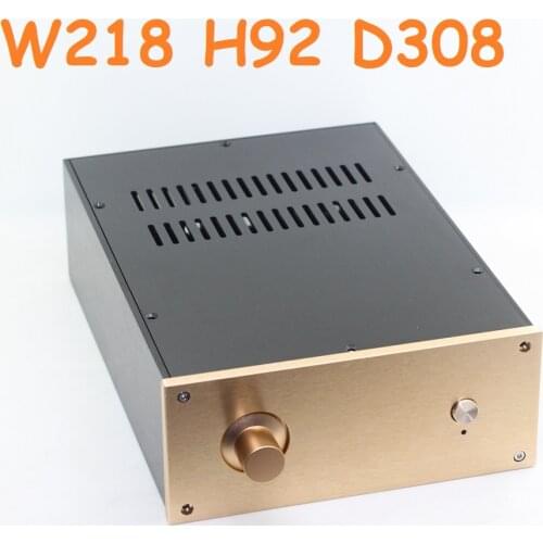 Wire Drawing Quality Power Amplifier Supply Chassis Decoding Enclosure DIY Aluminum Tube Amplifier Housing Power Box W218 H92