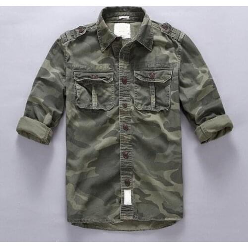 Camouflage Shirts Men Military Shirt Long Sleeve Jackets Camouflage Uniform Desert Jungle Mens Tops Mens Clothing