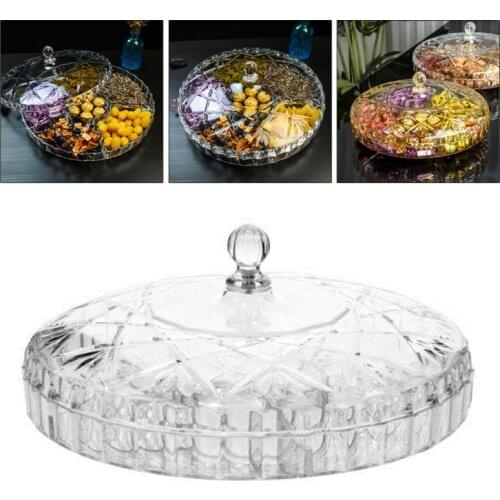 Round Candy Snack Tray with Lid Fruit Picnic Food Dishes Pastry Box Cake Display GXMA