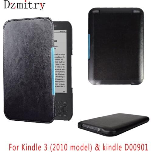 PU leather Flip folio Magnetic Book cover For Capa Amazon Kindle 3 ebook reader keyboard screen eReader D00901 Protective case