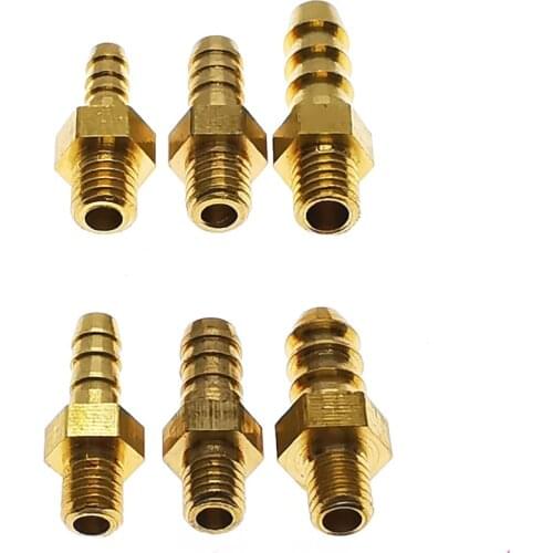 Mini Pagoda Pipe Fittings Male thread M5 M6 M8 Brass 4 5 6 8 mm Barb Hose Leather Tube Trachea Connector
