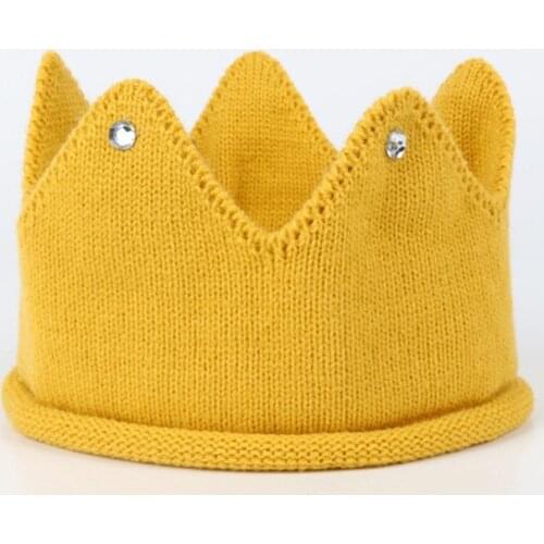 Fashion Cute Baby Crown Hat For Boy Girl Woolen Yarn Elastic Knitted Kids Hat Cap Children Infant Photography Props Hats 6M-8T
