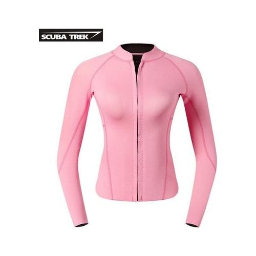 Fashionable 2mm Neoprene Womens Wetsuit Front Zipper Snorkeling Swimming Freedom Wet Suit Long Sunscreen Surfing Suit Wetsuit