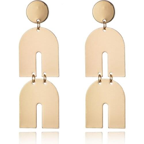 Fashion Unique Long Tassel Gold Silver Pendant Earring Long Double letter N Earrings Women Jewelry Gift Wholesale Drop Shipping