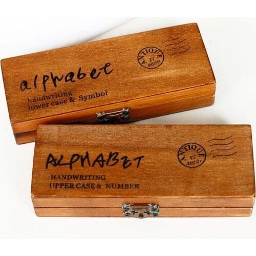 Set of 42pcs Retro Creative Wooden Alphabet Number Stamp for DIY Hand Writting Style for Scrapbooking Diary Planning