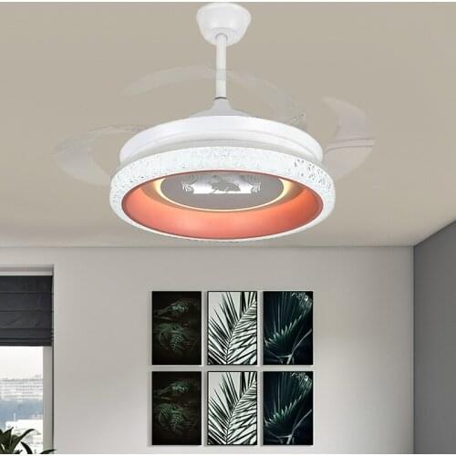 Invisible fan light simple living room bedroom led remote control acrylic dining room with lamp ceiling fan