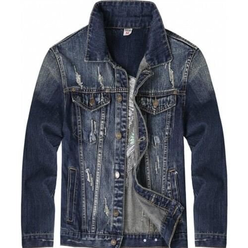 Spring Newest Fashion Mens Sets Vintage Embroidery Punk Style Long Sleeve Campera Hombre Hole Ripped Denim Pants Man Suit