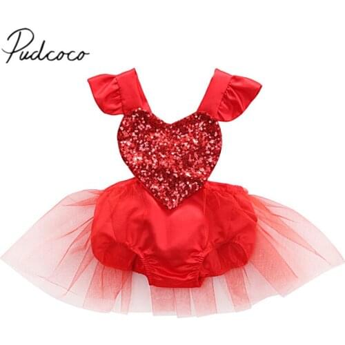2020 Brand New Princess Summer Toddler Baby Girls 0-3Y Romper Short Petal Sleeve Sequined Solid Backless Belt Lace Romper Dress