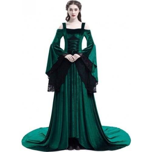 Cosplay Halloween Dress Medieval Palace Princess Dress Adults Women Gothic Queen 2019 Plus Size 4xl 5xl Party Halloween Costumes