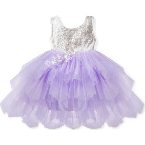 Toddler Baby Girls Dress Flower Girl Dress for Wedding Kids Clothes Summer V back Lace Tutu Party Backless Dresses For Girls