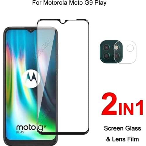 Full Cover Glass For Motorola Moto G9 Play Screen Protector Protective Tempered Glass Explosion Proof & Camera Lens Film