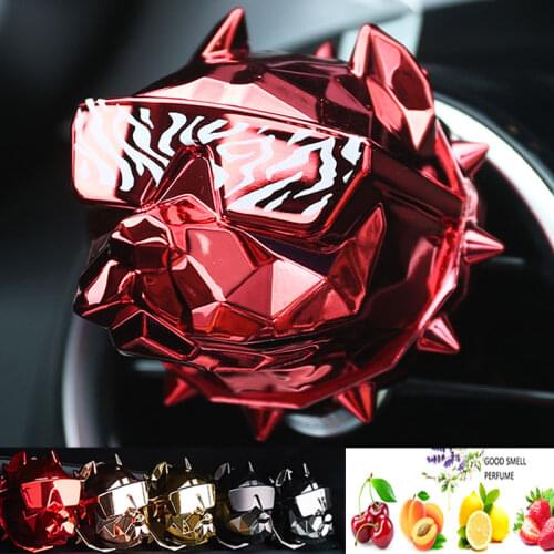 Drop Shipping Creative Bulldog Air Freshener Car Perfume Car Decoration Auto Geur Clip Fragrance Scent Voiture Car Diffuser