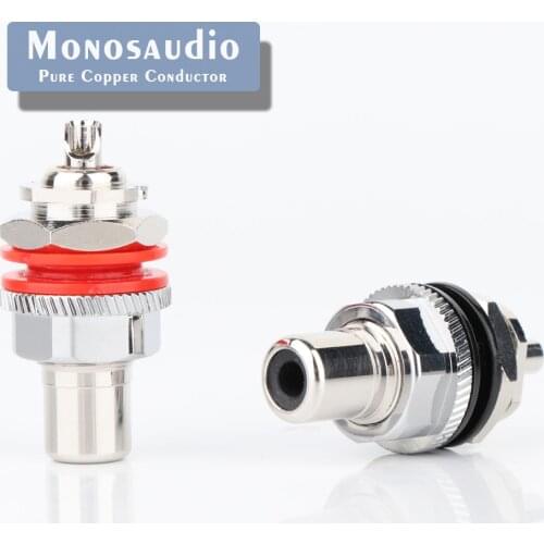 Monosaudio C401 Pure copper RCA Sockets Terminal Chassis Pure Copper Gold/Rhodium plated RCA felmale Connectors