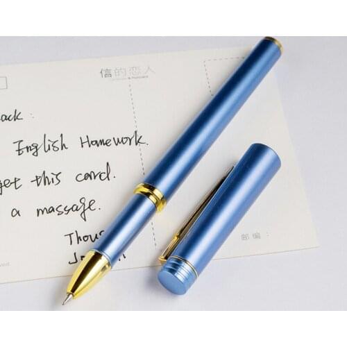 2pcs High-quality business gel pen 0.5mm black refill plastic signature pen business writing office school supplies