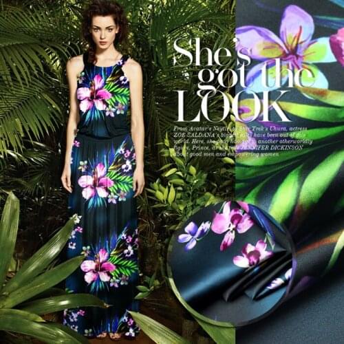 118cm printed Chinese silk fabric meter 19 mm silk silk stretch satin fabric digital inkjet spandex fabric wholesale silk cloth