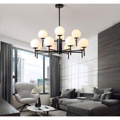 Nordic living room chandelier modern minimalist bedroom dining room lamp creative personality net red glass balls chandelier