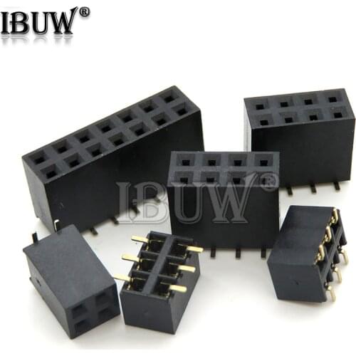 SMT 2.54mm Double Row Female Breakaway PCB Board Pin Header socket Connector Pinheader 2 * 2/3/4/6/10/12/16/20/40Pin For Arduino