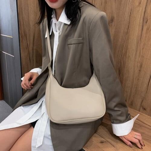 Simple Female Crescent Shape Crossbody Bags For Women 2020 Ins Fashion Women Shoulder Bags Solid Color Messenger Bag sac femme