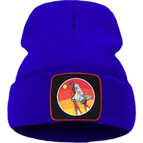 Mission Of Fire Space Shuttle Printing Winter Cap Street Fashion Warm Beanie Caps Simple Casual Unisex Caps Quality Comfort Hat