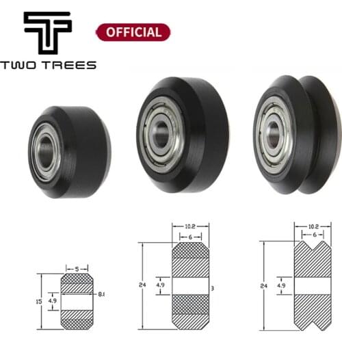 10Pcs CNC Openbuild Plastic Wheel POM MR105ZZ 625ZZ V-slot Bearing Bore 5mm Passive Round Gear Perlin Wheel Pulley 3D Print Part