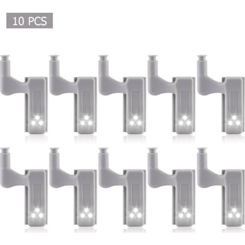 10PCS Intelligent Cabinet Lights Cupboard Closet Wardrobe Door Inner Hinge LED Sensor Lamp Night Light For Kitchen Bedroom