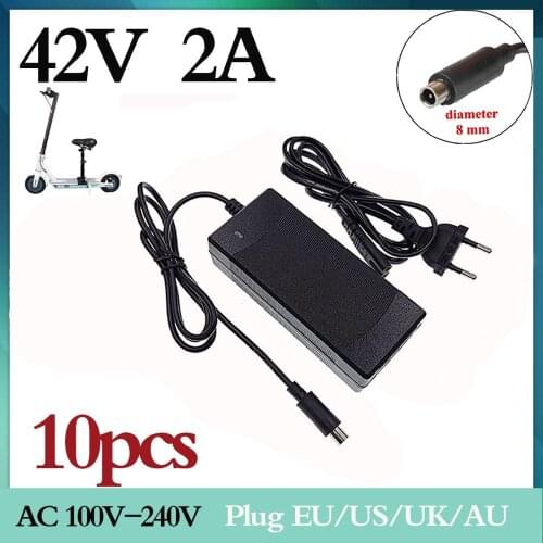 10PCS VESPA Electric Charger 42V 2A Adapter For Xiaomi Mijia M365 Ninebot Es1 Es2 Electric Scooter Accessories Battery Charger