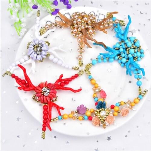 2pcs/Lot Bohemia Sandals Crystal Rhinestone Applique Flatback Sew On Rhinestone pearl flower For Decoration Flip flops Shoes