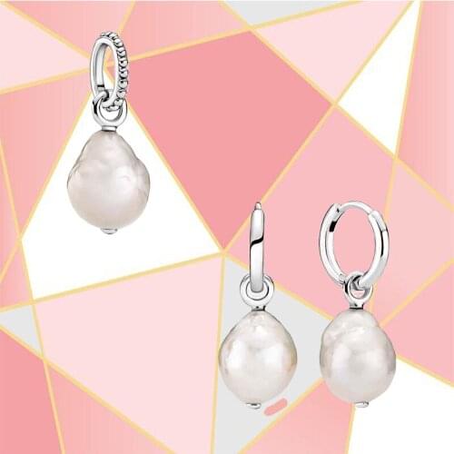 2021 New High-quality 925 Sterling Silver Freshwater Cultured Baroque Pearl Pendant, Stylish Diy Bracelet Making Pendant Jewelry