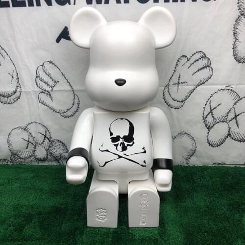 28Cm Bearbrick400% Violent Bear Building Block Bear Decoration Mmj Skull Head Trend Doll Handmade Model Small Sculpture Toy
