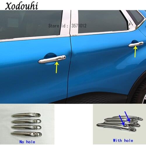 For Renault Captur 2015 2016 2017 styling cover protect inner stick frame lamp trim ABS chrome door handle molding parts 8pcs