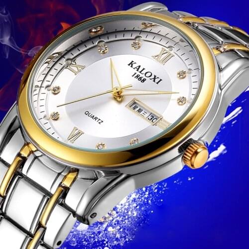 KALOXI Fashion Watches Men Casual Stainless Steel Strap Waterproof Gift Clock Male Quartz Wristwatch Relogio Masculino hodinky