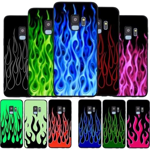 Artistic Personality Flame Painted Black TPU Soft Phone Case For Samsung Galaxy S20 S10 S9 S8 Plus Lite NOTE 10 9 8 S7 EDGE