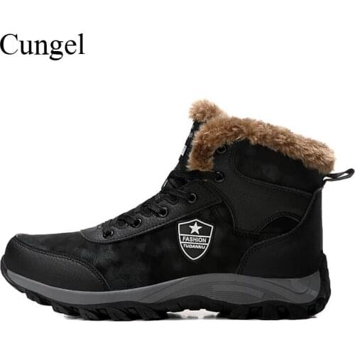 Cungel Hot Style Men Hiking Shoes Winter Outdoor Walking Jogging Black Shoes Mountain Sport Boots Climbing Sneakers Keep warm