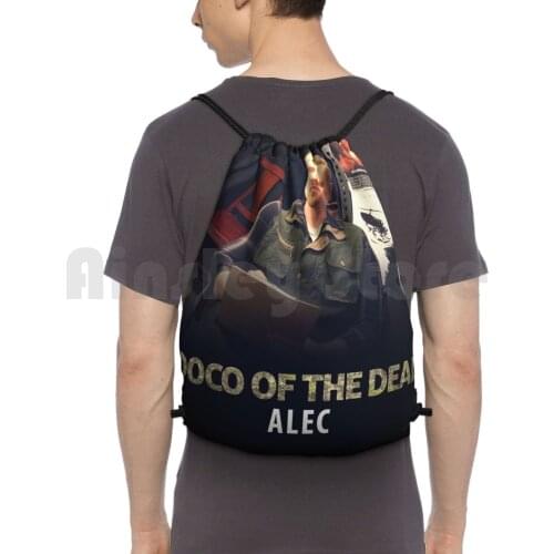 Doco Of The Dead-Alec Merchandise Backpack Drawstring Bags Gym Bag Waterproof Zombies Movies
