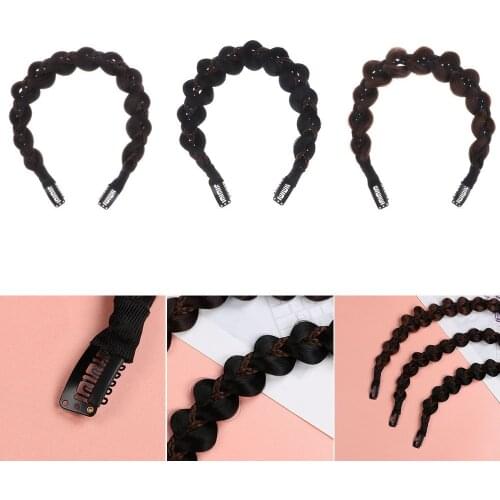 Headwear Knotted Synthetic Wig Non-Slip Bohemia Princess Wig Braided Hair Band Elastic Twist Women Headband