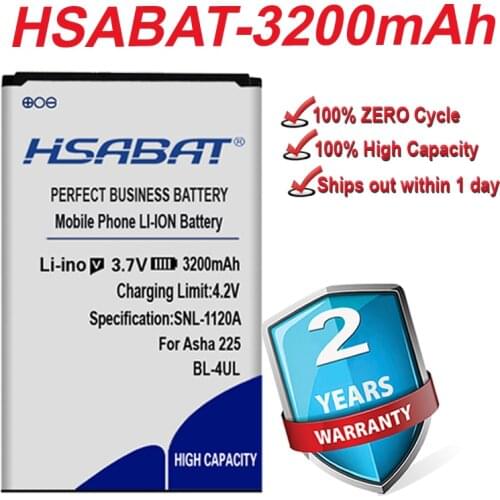HSABAT 3100mAh BL-4UL / BL 4UL / BL4UL Replacement Li-ion Battery For Nokia Asha 225 Asha225 Battery