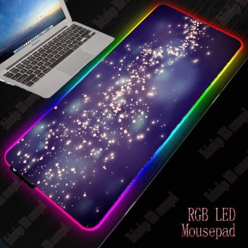 Stars Gaming Accessories Mouse Pad RGB LED Glowing Colorful Large Gamer Mousepad Non-slip Desk Mice Mat 14 Colors for PC Laptop