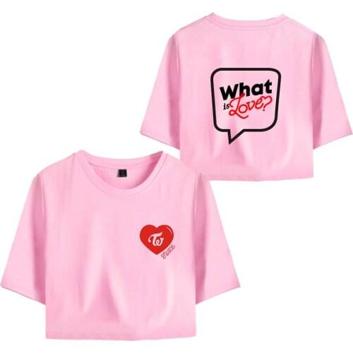 TWICE New Album What Is Love t shirt women Letters Printed tshirt Tops Summer Crop Top t-shirt Short Sexy Sale Casual Clothes