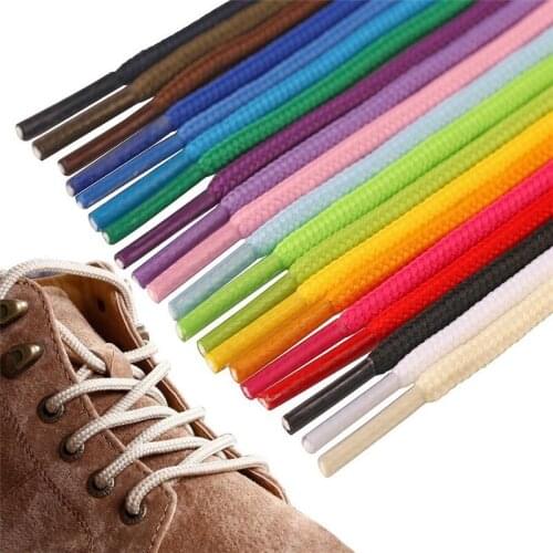1Pair 120 Round Solid Shoes Lace Round Shoelace Leisure Sneakers Unisex laces Kids And Adult Cute Colourful Shoelaces