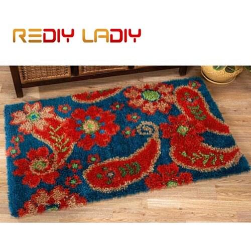 Latch Hook Rug Crochet Floor Mat Flowers Fruits Tapestry Kits Acrylic Yarn Printed Canvas Cushion DIY Carpet Rug Arts & Crafts