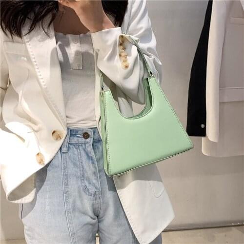 Hot Sell Half Moon Design PU Leather Shoulder Bags For Women Brand Shoulder Belt Design Female Handbags and Crossbody Purses