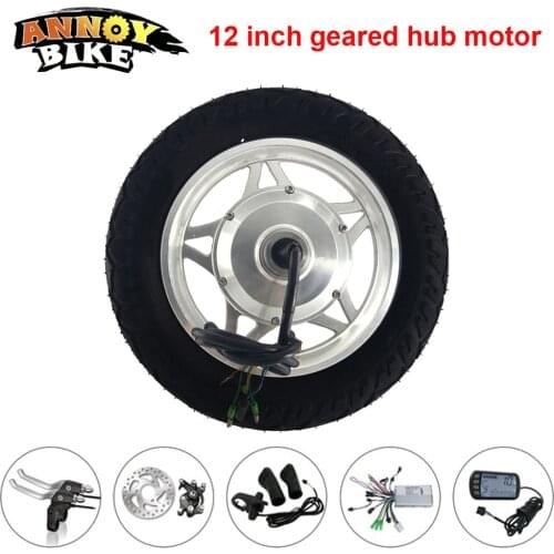 12'' Electric Wheelbarrow Gear Motor Kit 12 inch High Torque Hub Motor Narrow Tyre 24V 36V 48V 250W 350W Double Shaft