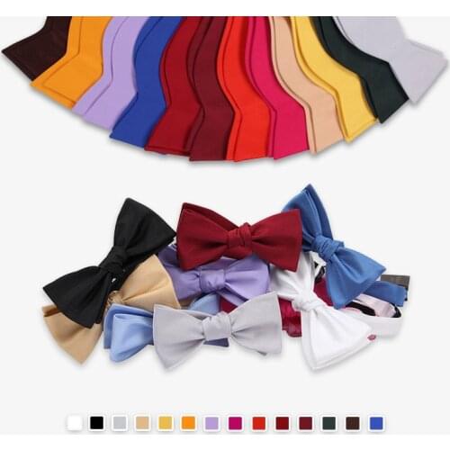 Bow Ties Self Tie Mens Fashion Solid Color Bowtie Adjustable Business Wedding Papillon For Men Accessories