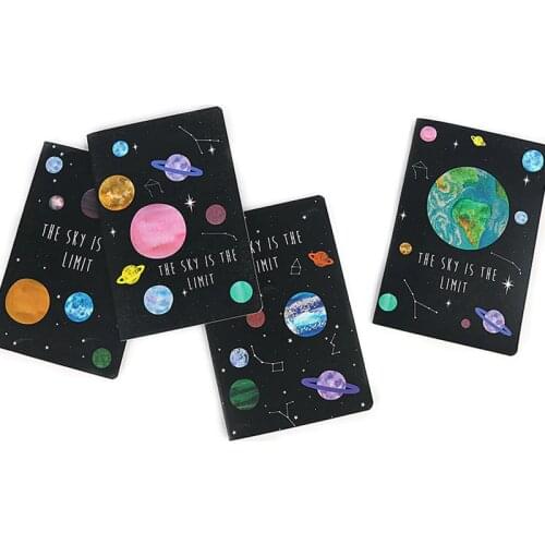A5 Notebook Set 4 Pcs Starry Sky Series School Notepad Girl Diary Simple Ligh Travel Journal Record Life Notebook Creativity