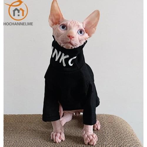 Hairless Cat Clothes Sphinx Devon Clothes Elastic Cotton Anti Allergy Autumn Winter T-shirt Clothing For Cats Small Dogs Clothes