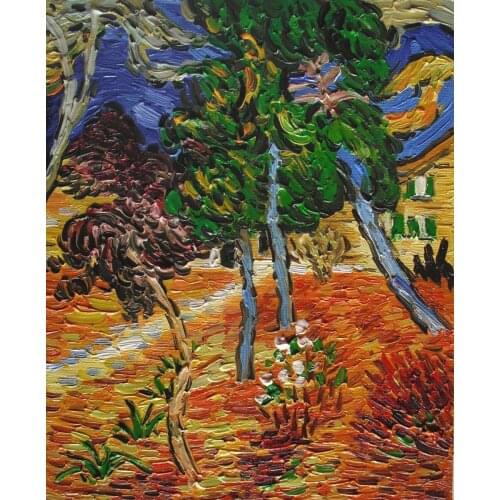 Landscape Art Tree Oil Painting on Canvas Trees in the Garden of St. Paul Hospital Vincent Van Gogh Painting Hand Painted
