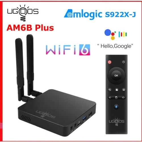 NEW UGOOS AM6B Plus WIFI 6 Amlogic S922X-J 2.2GHZ TV BOX Android 9.0 4GB LPDDR4 32GB Smart TV BOX AM6 Plus1000M Set Top Box