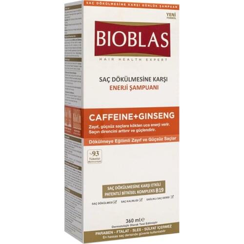 Bioblas Anti Hair Loss Energy Shampoo Caffeine + Ginseng 360ml Moisturizing Nourishing Herbal Oil Energizing